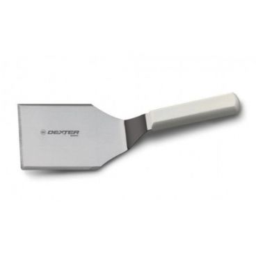 Dexter Russell 31648 Basics Series 5" x 4" Stainless Steel Hamburger Turner with White Handle