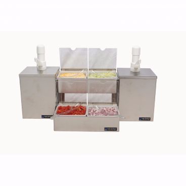 San Jamar P9825 Pump and Condiment Tray Center with 4 Trays and 2 Pump Boxes