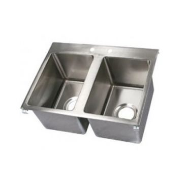 John Boos PB-DISINK101410-2 Stainless Steel Pro Bowl 10" Two Compartment Drop In Hand Sink