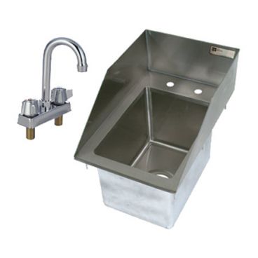 John Boos PB-DISINK101410-P-SSLR Stainless Steel Pro Bowl 10" One Compartment Drop In Hand Sink w/ Faucet