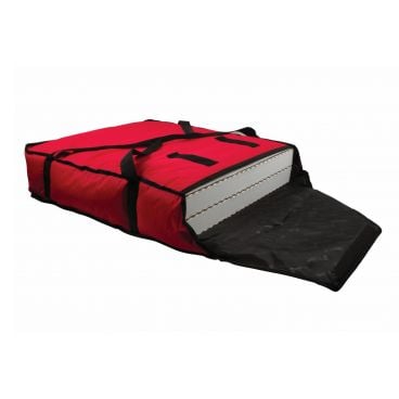 San Jamar PB25 Red Insulated Pizza Delivery Bag - 6" x 26" x 25"