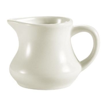 CAC PC-6-AW 6 oz. Ceramic Creamer with Handle American White