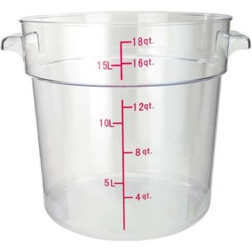 Winco PCRC-18 18 Qt. Clear Round Food Storage Container