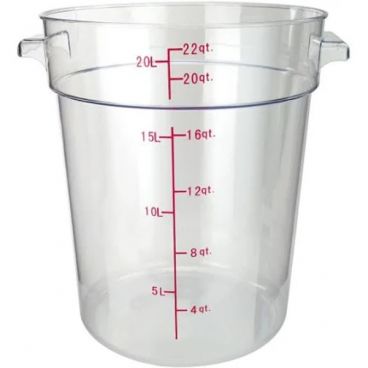 Winco PCRC-22 22 Qt. Clear Round Food Storage Container