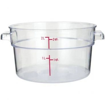 Winco PCRC-2 2 Qt. Clear Round Food Storage Container