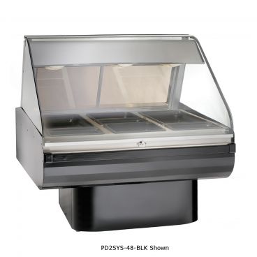 Alto-Shaam PD2SYS-48-SS 48" Stainless Steel Full Service Heated Deli Display Case With Pedestal Base And Curved Glass, 120V/208-240V