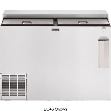 Perlick BC48RT-3-SS Stainless Steel Exterior 48" Wide Regular Temperature Flat Top Ecomate Insulated R290 Hydrocarbon Commercial Bottle Cooler, 115V 1/5 HP  