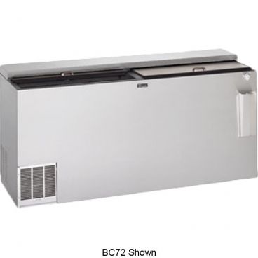 Perlick BC72LT-3 Stainless Steel Exterior 72" Wide Low Temperature Flat Top Ecomate Insulated R290 Hydrocarbon Commercial Bottle Cooler, 120V 1/4 HP