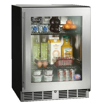 Perlick HB24RS4T-00-TLFLR 24" Low Profile ADA Compliant Undercounter Refrigerator, Glass Door with Stainless Steel Frame