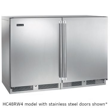Perlick HC48RW4_SSGDC 48" C-Series Dual-Zone Undercounter Refrigerator, Glass Doors with Stainless Steel Frames