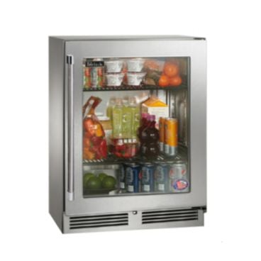 Perlick HD24RS4_SSGD_RIGHT 18" Shallow Depth Series Undercounter Refrigerator, Glass Door with Stainless Steel Frame
