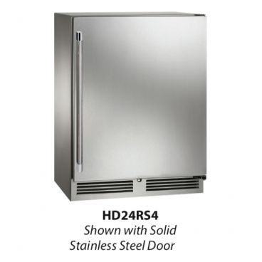 Perlick HD24RS4_BSD 18" Shallow Depth Series Undercounter Refrigerator, Solid Black Vinyl Door