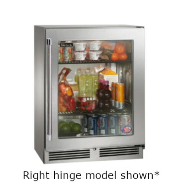 Perlick HD24RS4_SSGD_LEFT 18" Shallow Depth Series Undercounter Refrigerator, Glass Door with Stainless Steel Frame