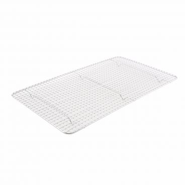 Winco PGW-1018 10" x 18 Full Size Footed Chrome Plated Steel Wire Cooling Rack / Pan Grate for Steam Table Food Pan