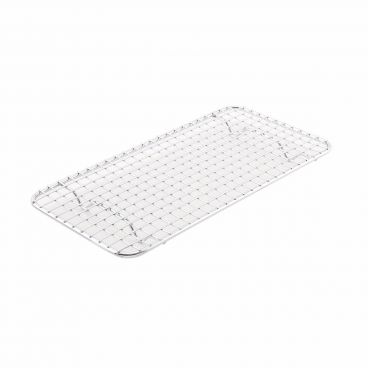 Winco PGW-510 5" x 10-1/2" One-Third Size Footed Chrome Plated Steel Wire Cooling Rack / Pan Grate for Steam Table Food Pan