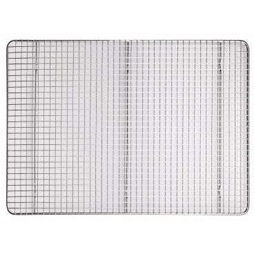 Winco PGWS-1216 12" x 16-1/2" Half Size Footed Stainless Steel Wire Cooling Rack / Pan Grate for Bun / Sheet Pan