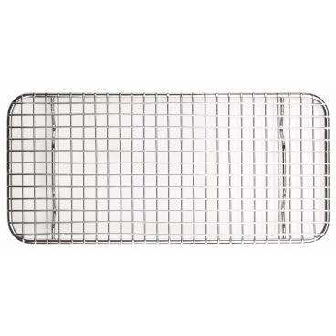 Winco PGWS-510 5" x 10-1/2" One-Third Size Footed Stainless Steel Wire Cooling Rack / Pan Grate for Steam Table Food Pan