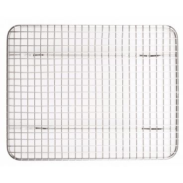Winco PGWS-810 8" x 10" Half-Size Footed Stainless Steel Wire Cooling Rack / Pan Grate for Steam Table Food Pan