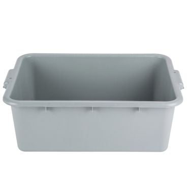 Winco PL-7G 21 1/2" x 15" x 7" Gray Polypropylene Dish Box