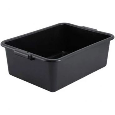 Winco PLW-7K 21" x 17" Heavy-Duty Black Plastic Dish Box