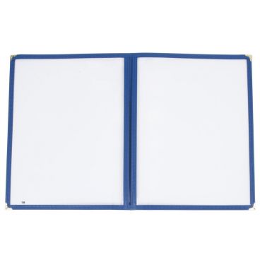 Winco PMCD-9B 9 1/2" x 12" Blue Double Fold Menu Cover