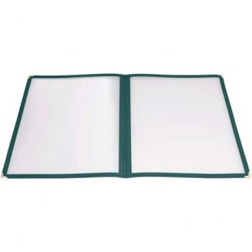 Winco PMCD-9G 9 1/2" x 12" Green Double Fold Menu Cover