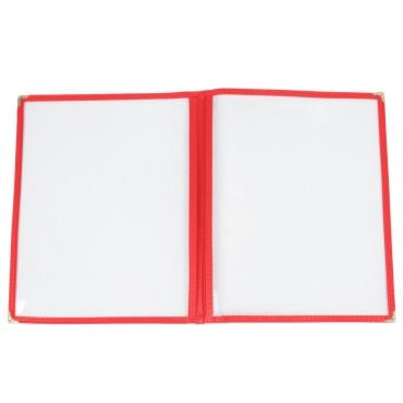 Winco PMCD-9R 9 1/2" x 12" Red Double Fold Menu Cover