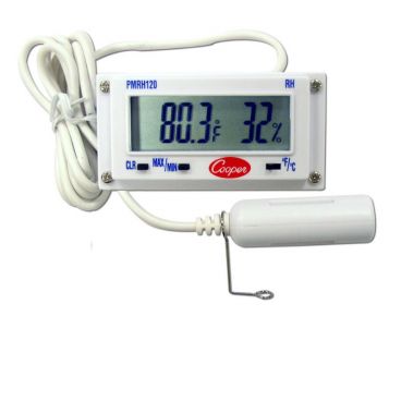 Cooper-Atkins PMRH120 Mini Rectangular Digital Temperature/Humidity Panel Thermometer