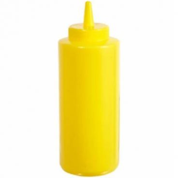 Winco PSB-12Y 12 oz. Yellow Squeeze Bottle - 6/Pack