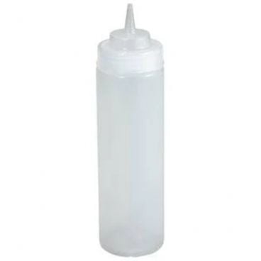 Winco PSW-12 12 oz. Clear Wide Mouth Squeeze Bottle - 6/Pack