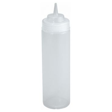 Winco PSW-16 16 oz. Clear Wide Mouth Squeeze Bottle - 6/Pack