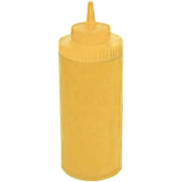 Winco PSW-16Y 16 oz. Yellow Wide Mouth Squeeze Bottle - 6/Pack
