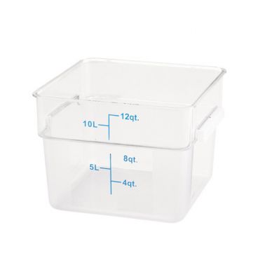 Winco PTSC-12 12 Qt. Polypropylene Square Food Storage Container