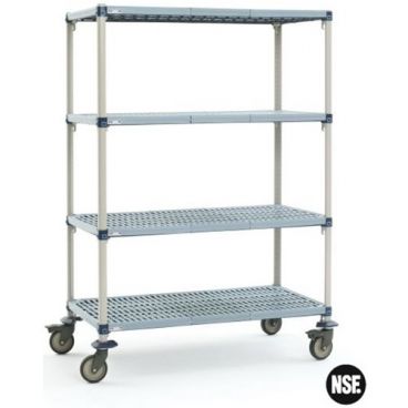 Metro Q536BG3 36" x 24" MetroMax Q Open Grid Antimicrobial Shelving Unit With Rubber Casters With Brakes