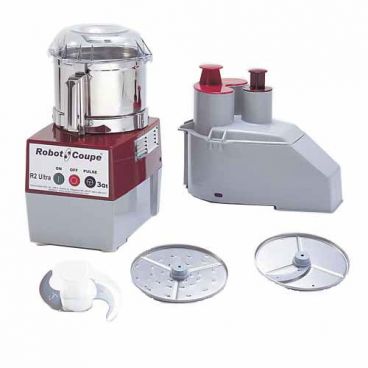 Robot Coupe R2N Ultra Combination Continuous Feed Food Processor with 3 Qt. Stainless Steel Bowl - 1 HP