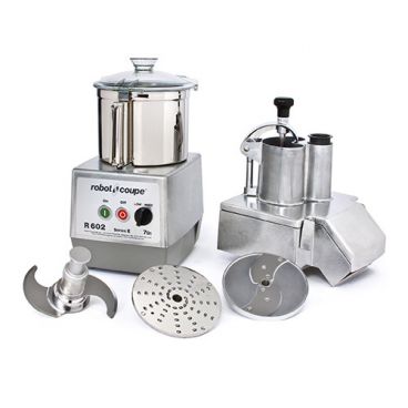 Robot Coupe R602 Combination Continuous Feed Food Processor with 7 Qt. Stainless Steel Bowl - 3 hp