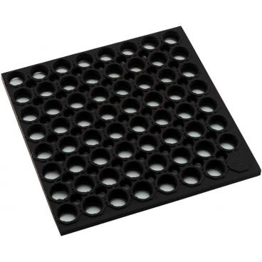 Winco RBMH-35K 3' x 5' Black Anti Fatigue Rubber Floor Mat with Straight Edges