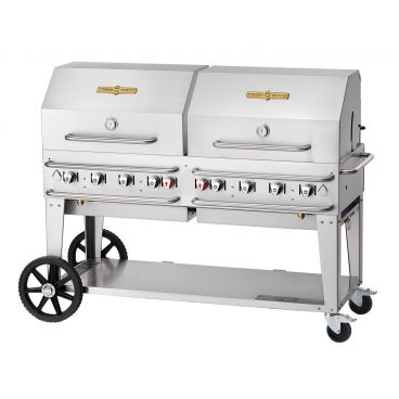 Crown Verity RCB-60RDP 58" Pro Series Outdoor Rental Grill with Roll Dome Package