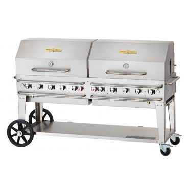 Crown Verity RCB-72RDP 70" Pro Series Outdoor Rental Grill with Roll Dome Package
