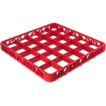 Carlisle RE25C05 Red Color-Coded OptiClean 25 Compartment Divided Glass Rack Extender