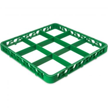 Carlisle RE9C09 Green OptiClean 9 Compartment Divided Glass Rack Extender
