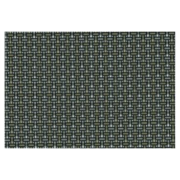 Ritz 64903 4x4 Basket Weave Gold/Silver/Black 13" x 19" Rectangular Woven PVC Coated Polyester Yarn Placemat