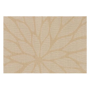 Ritz 64915 Flower Taupe 13" x 19" Rectangular Woven PVC Coated Polyester Yarn Placemat