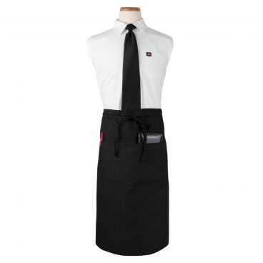 Ritz CL2PWABK Chef's Line 33" x 30" Black 2 Pocket DuraSure Polyester Bistro Waist Apron