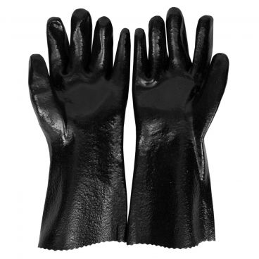 Ritz CLGLR24BK Chef's Line Black 14" Forearm Length Rubber Waterproof Cleaning Gloves