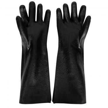 Ritz CLGLR28BK Chef's Line Black 18" Elbow Length Rubber Waterproof Cleaning Gloves
