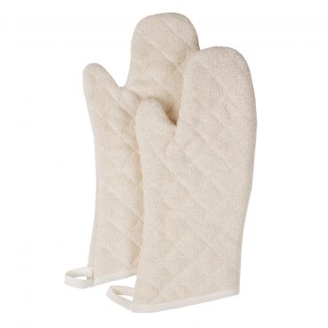 Ritz CLTTOM27BE Chef's Line Beige 17" Terry With Silicone Lining Elbow Length Oven Mitt