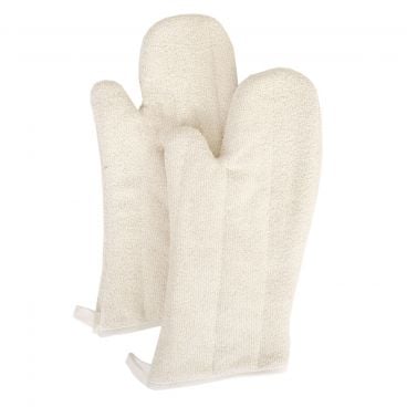 Ritz CLTTSBOM7BE Chef's Line Beige 17" Silicone Lined Terry Elbow Length Oven Mitt With Steam Barrier