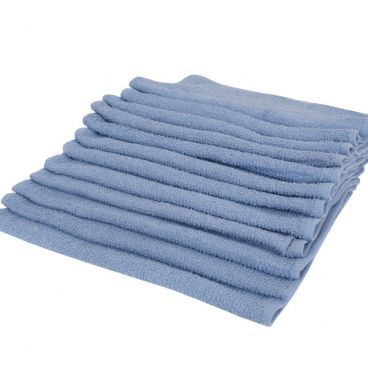 Ritz HBMRBL 32 Oz. Blue Cotton Ribbed Terry Bar Mop Towel