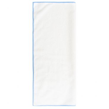 Ritz MFTWH 16" x 16" White/Blue 250 GSM Microfiber Towel